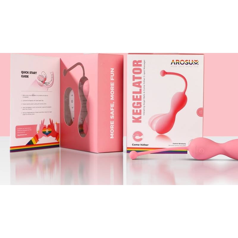 Kegelator Duo Vaginal Balls Come Hither Stimulator with Remote Pink