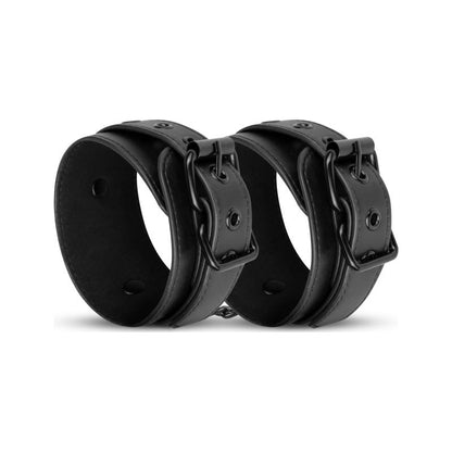 Faux Leather Handcuffs Black