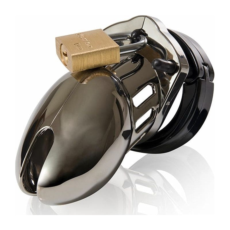 CB-6000S Chrome Short Chastity Cage – Secure Male Lock