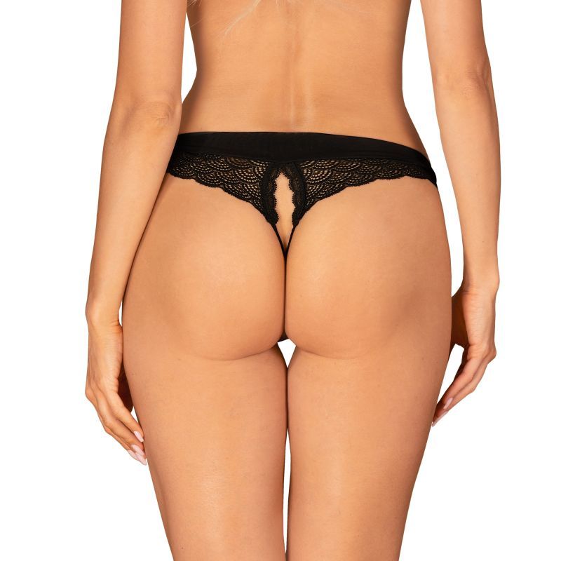 Chemeris Crotchless Panties Black Extra Small/Small