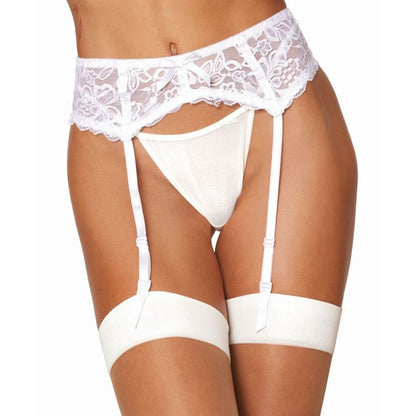 Dreamgirl Lace Garter Belt White One Size