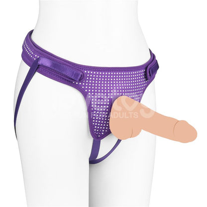 Easy Strap on Harness Adjustable Polka Dot Purple