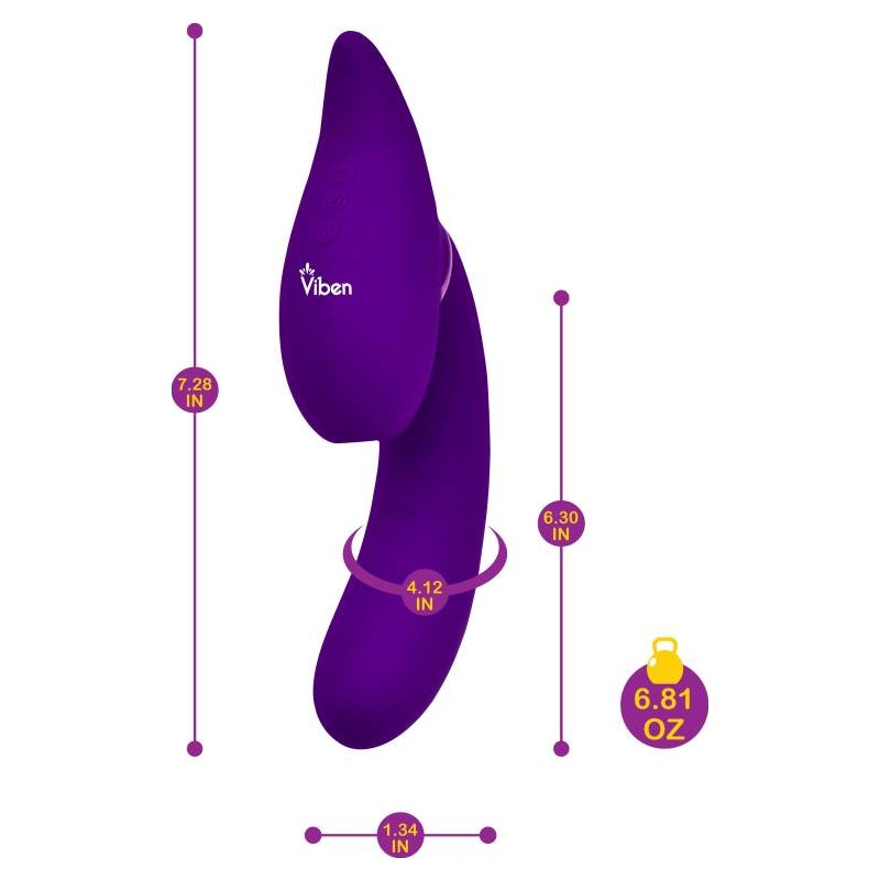 Symphony 21 Mode Swivel Suction Head Triple Motor Vibrator Purple