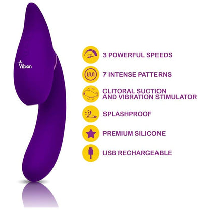 Symphony 21 Mode Swivel Suction Head Triple Motor Vibrator Purple