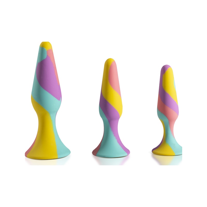 TriPlugs 3 Piece Butt Plug Training Kit Rainbow