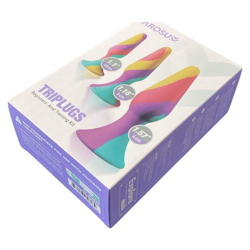 TriPlugs 3 Piece Butt Plug Training Kit Rainbow