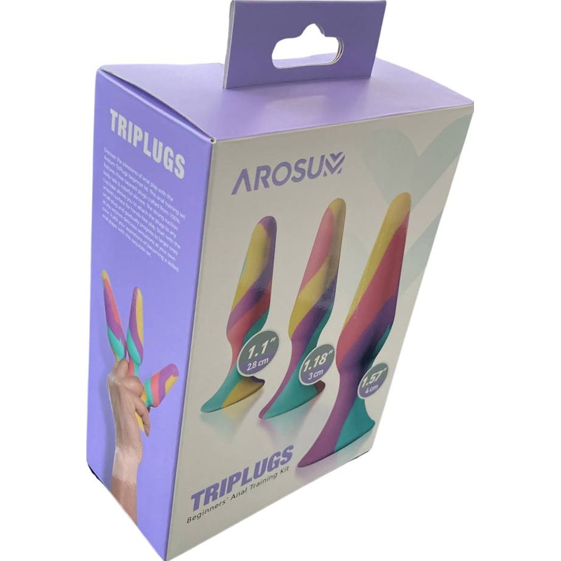 TriPlugs 3 Piece Butt Plug Training Kit Rainbow