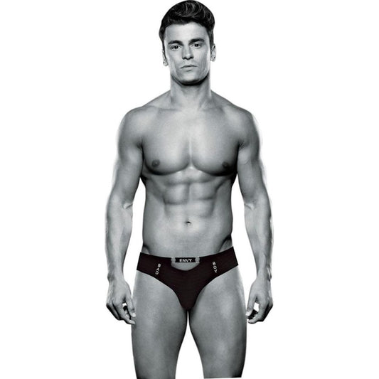 Bad Boy Thong Black Medium/Large with Front Cutout