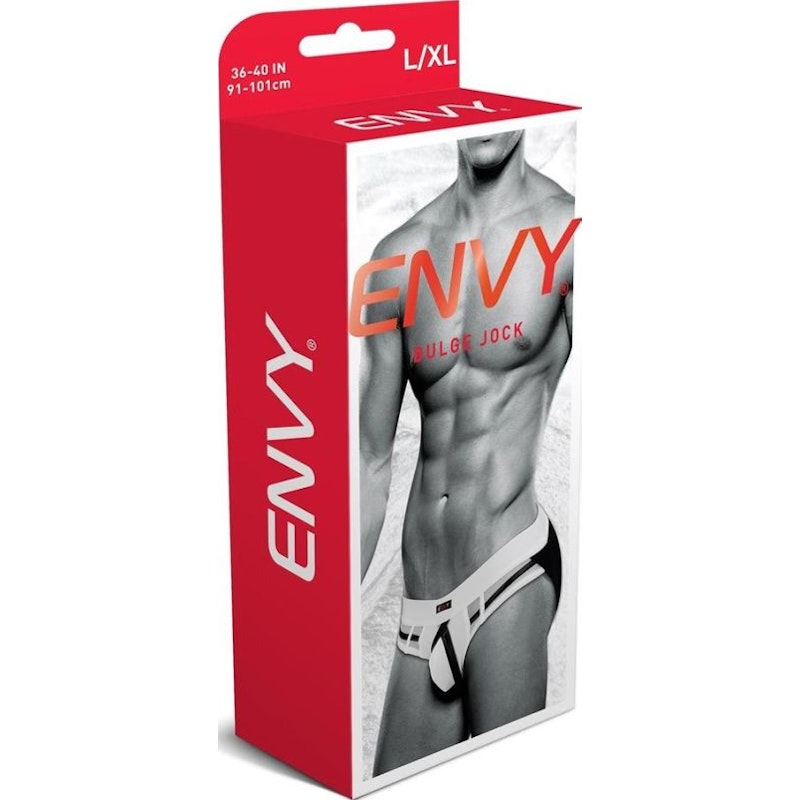 Bulge Jock by Envy Low-Rise Waist White Extra Large