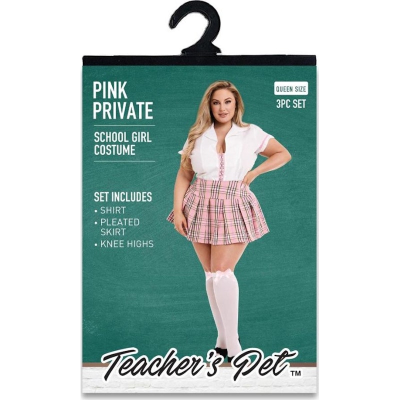 3 Pc Pink Private School Girl Costume Queen Pink