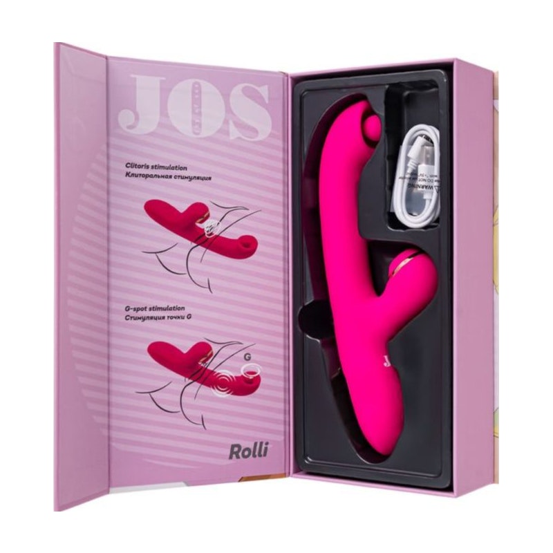 JOS Rolli Stimulating Ball Vibrator with Vaccuum Clitoral Stimulator Pink