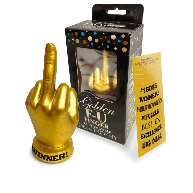 Golden Middle Finger Trophy 6 inch