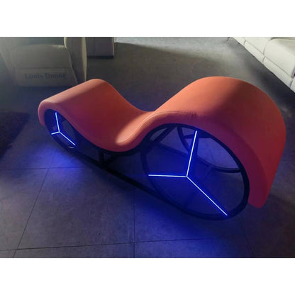 Kama Sutra Mebon Chaise Love Lounge Orange with Metal Frame and LED