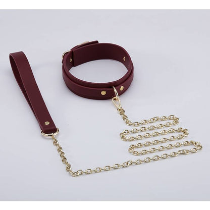 8 Pc Deluxe Bondage Play Kit Burgundy Gold