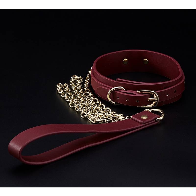 8 Pc Deluxe Bondage Play Kit Burgundy Gold