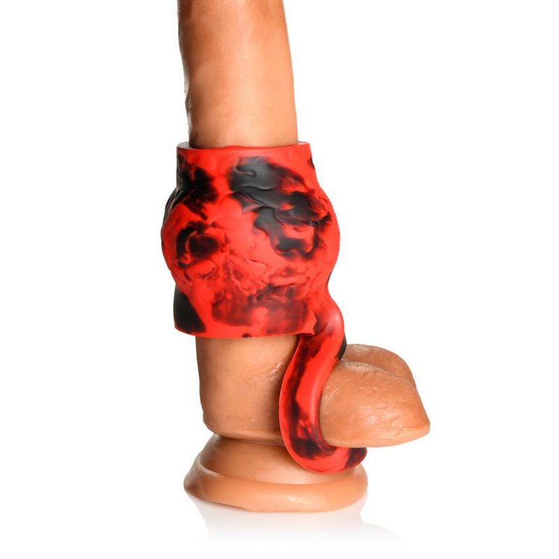 Hell Hound Fantasy Penis Sleeve and Ball Stretcher Red