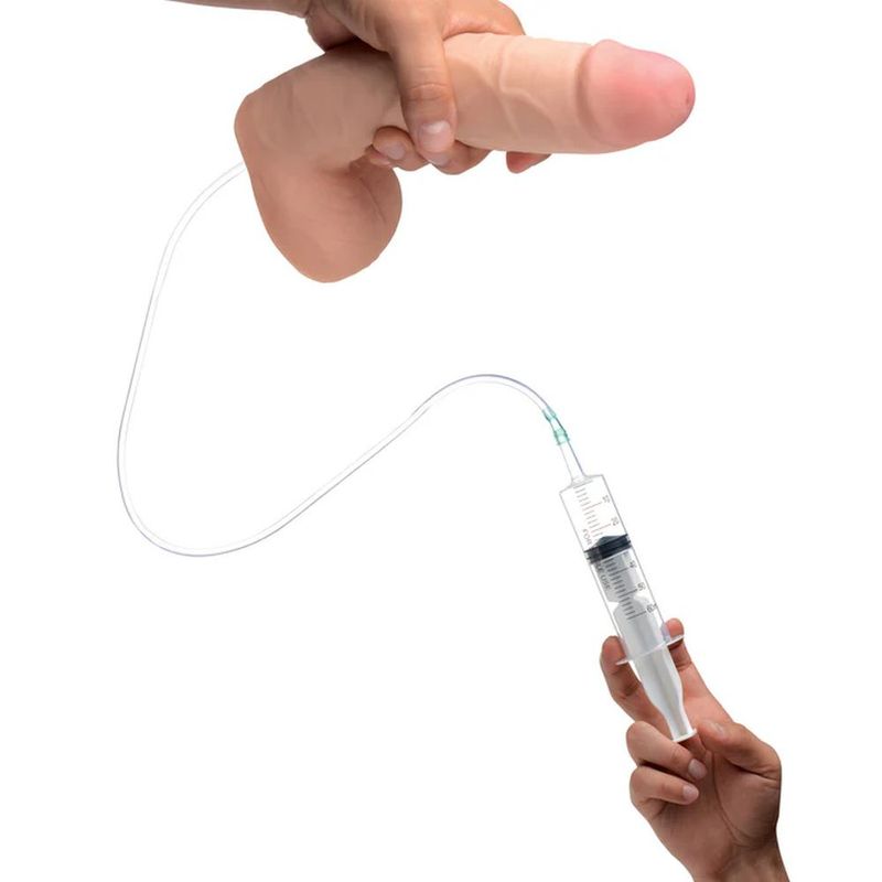 Squirting Dildo 9-Inch with Syringe - Ready to Bust a Nut