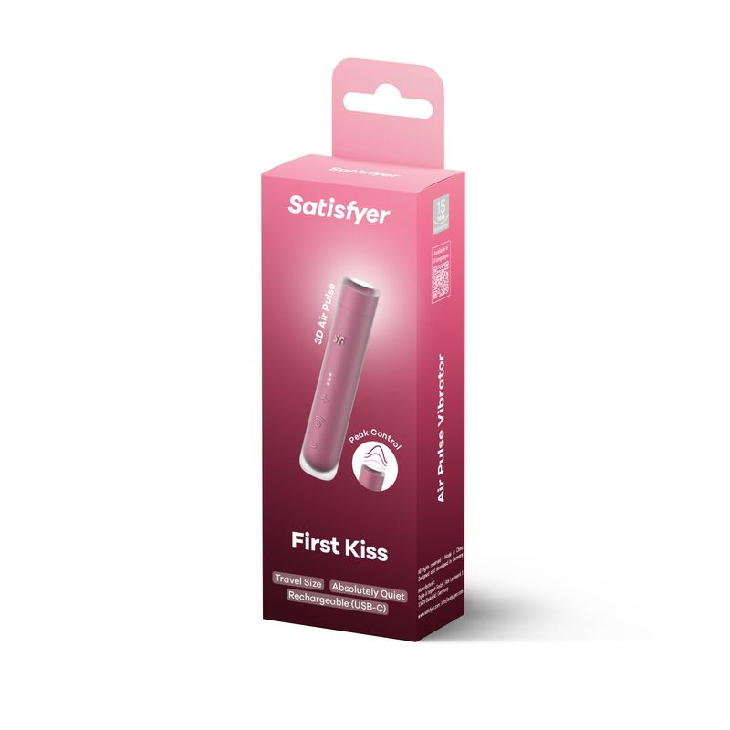 Satisfyer First Kiss Travel Size Mini Air-Wave Clitoral Massager Red