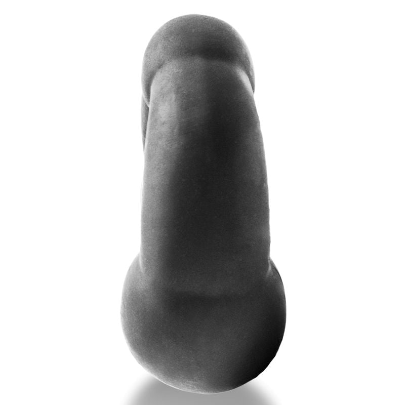 OxBalls Thruster Night cock ring in black, edge-on view of its rounded profile