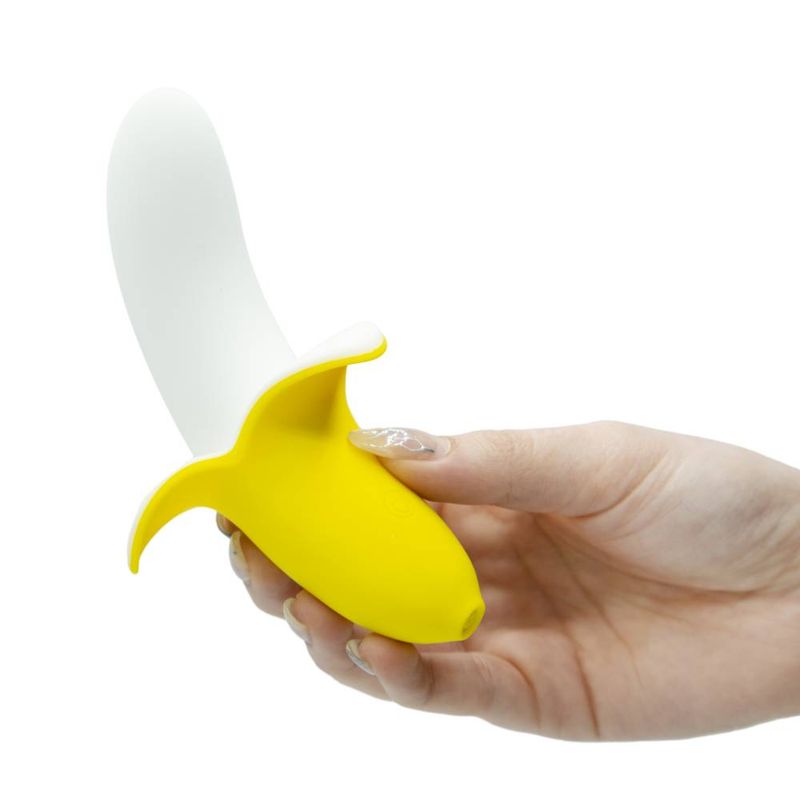 Banana Bliss 13cm Silicone Slimline Vibrator Massager Yellow