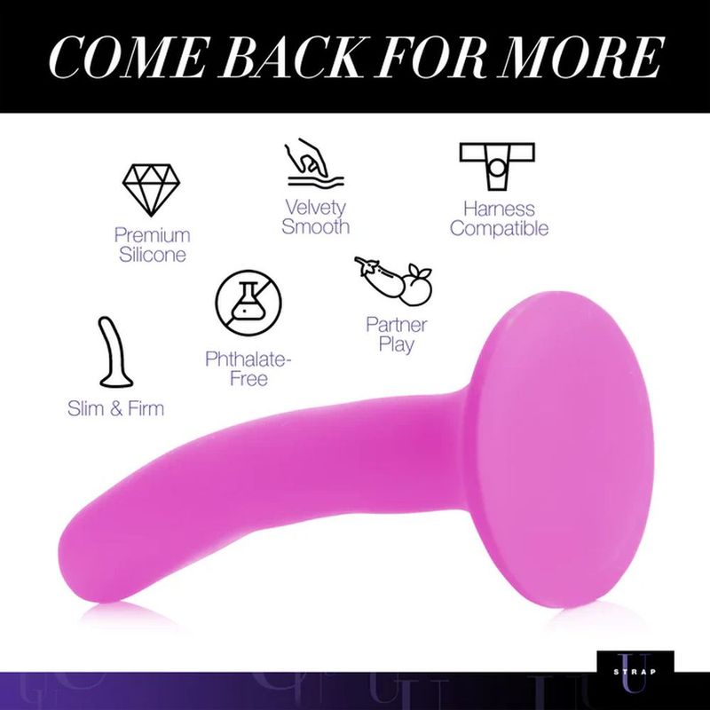 Strap U Silicone Strap-On Dildo Small – Slim, Curved & Harness-Ready
