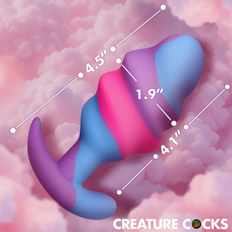 Creature Cocks Unicorn Swirl Silicone Butt Plug Large