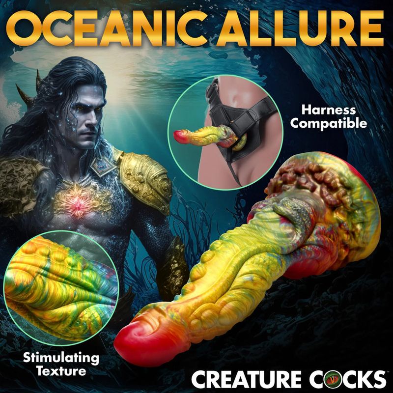 Creature Cocks Majestic Merman Silicone Dildo Rainbow