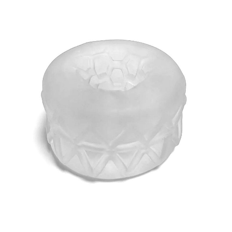 Brutus Ice Silasoft ball stretcher with a frosted clear finish and geometric outer pattern