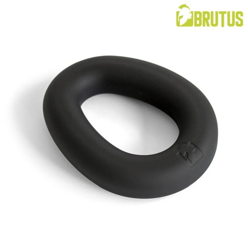 Low angled view of the Brutus Hypersoft Ergo ring showing the rounded profile and embossed logo