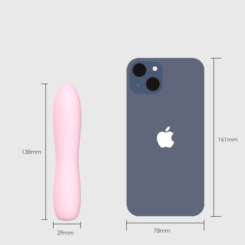 Bella measurement diagram showing 13.8cm length and 2.9cm width beside an illustrative phone