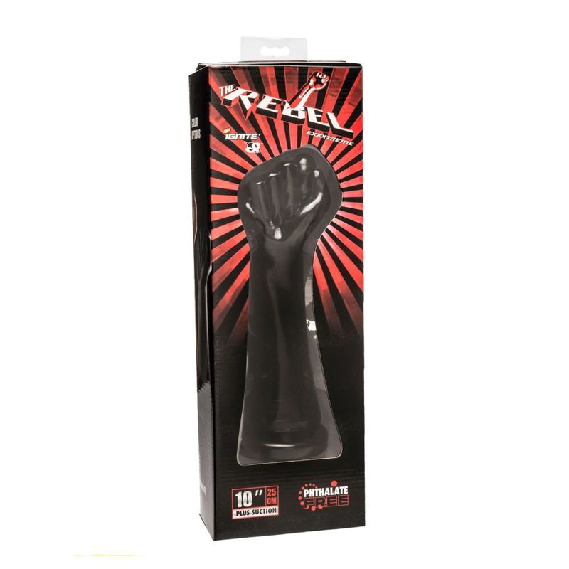 SI Novelties Rebel Fist Dildo in its retail box