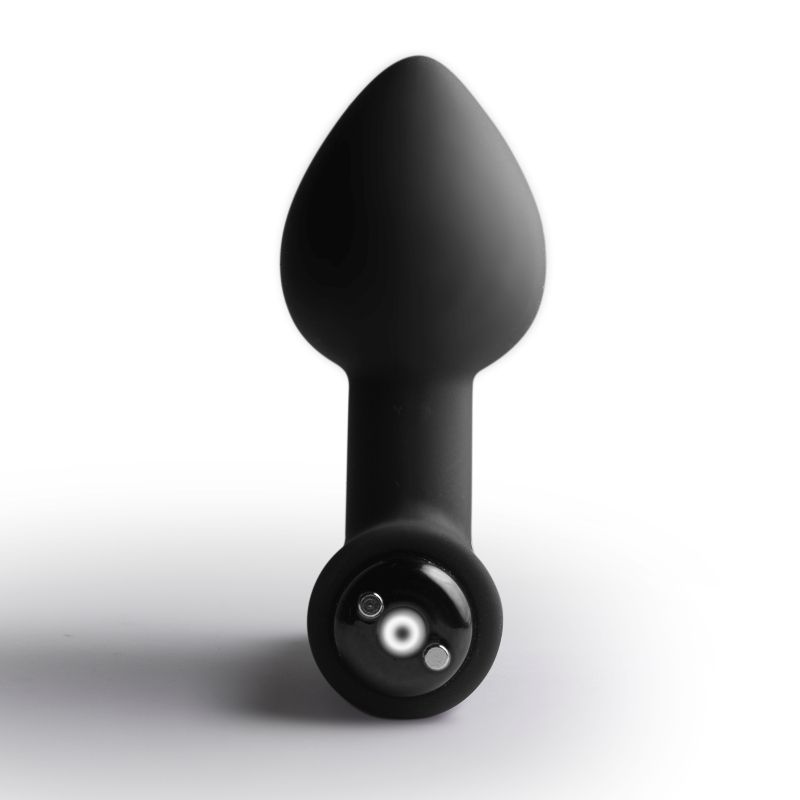 Front view of the black Nova Astryx showing its rounded bulb and control at the end of the base