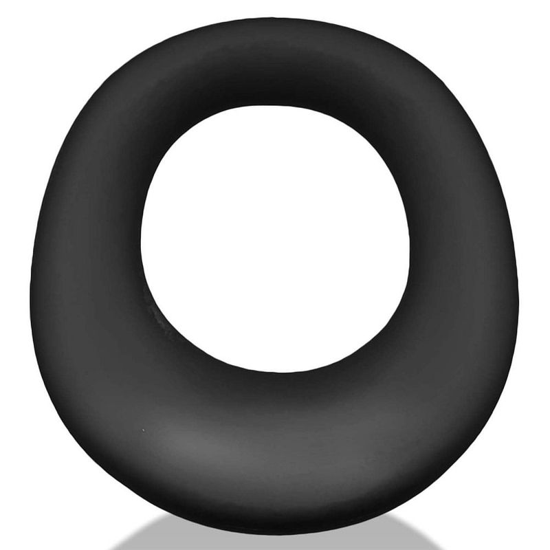 Front view of the Black Hunkyjunk Expander cock ring