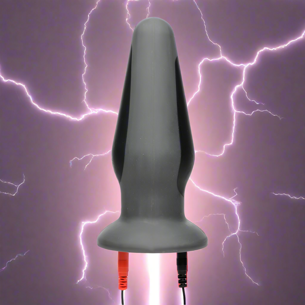 Zeus Anal Amplifier Silicone eStim ElectroSex Plug Black