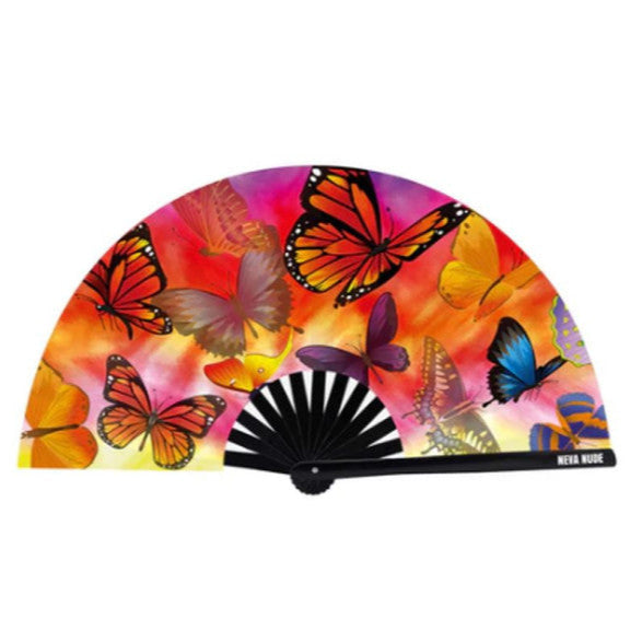 Butterfly Garden Blacklight Folding Fan – UV-Ready Flutter Vibes