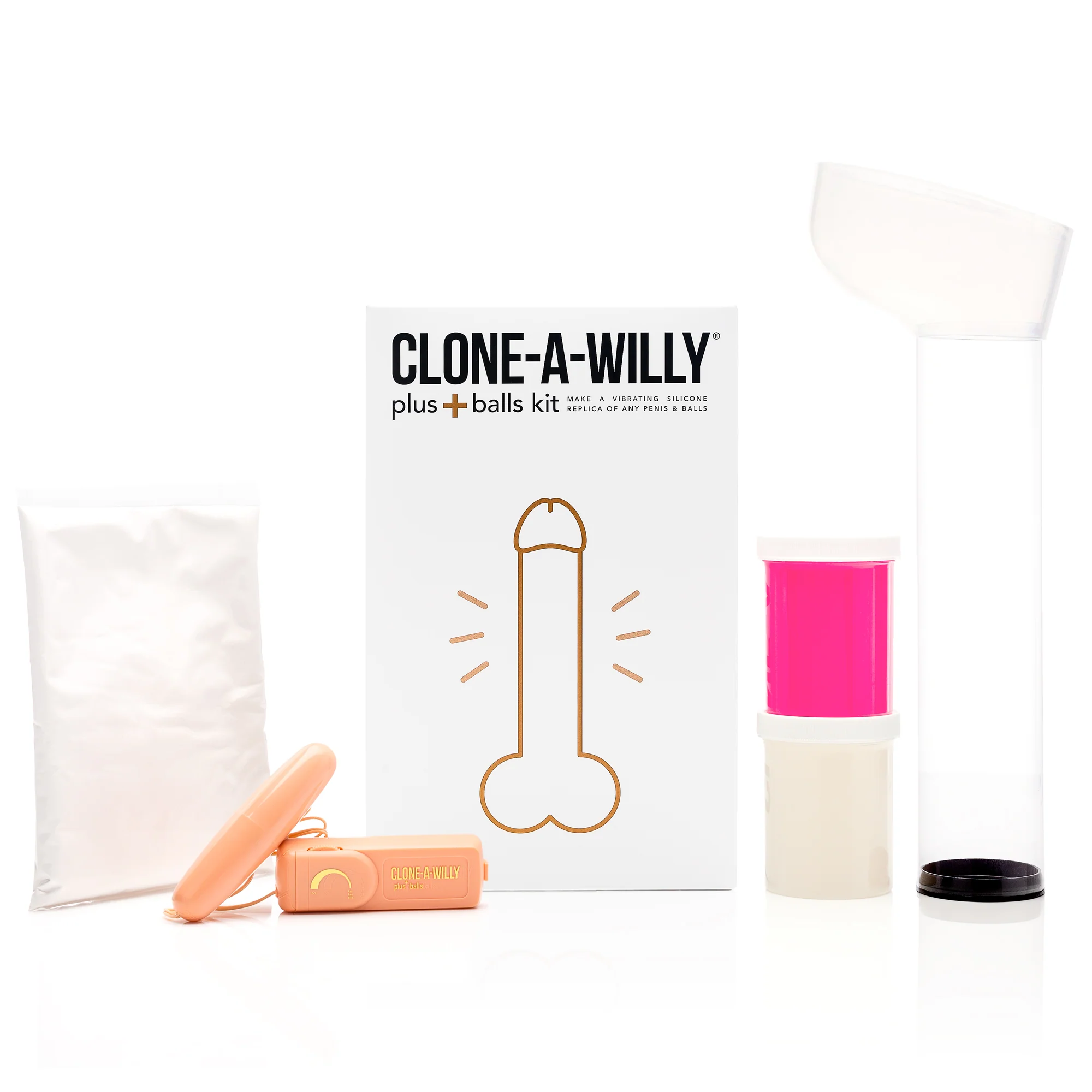 Clone a Willy Penis Plus Balls DIY Dildo Kit Hot Pink