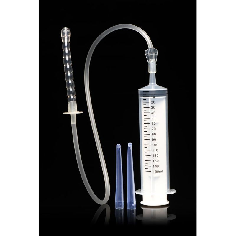CleanStream Enema Syringe Kit with 3 Tips & 23.5" Tube – 150 mL