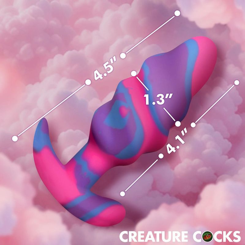 Creature Cocks Unicorn Swirl Silicone Butt Plug Medium