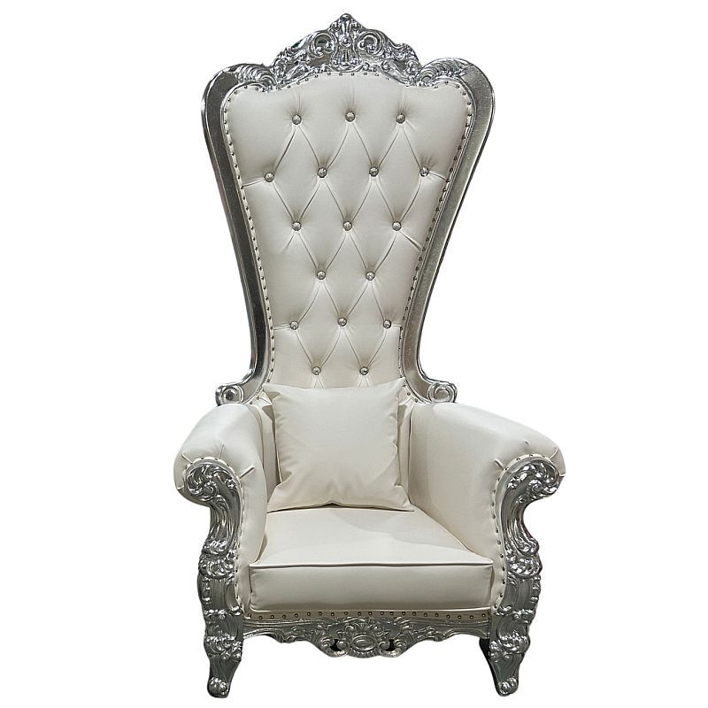 Daytona Domina Throne Chair Silver Frame Cream Cushion | The Love Shop