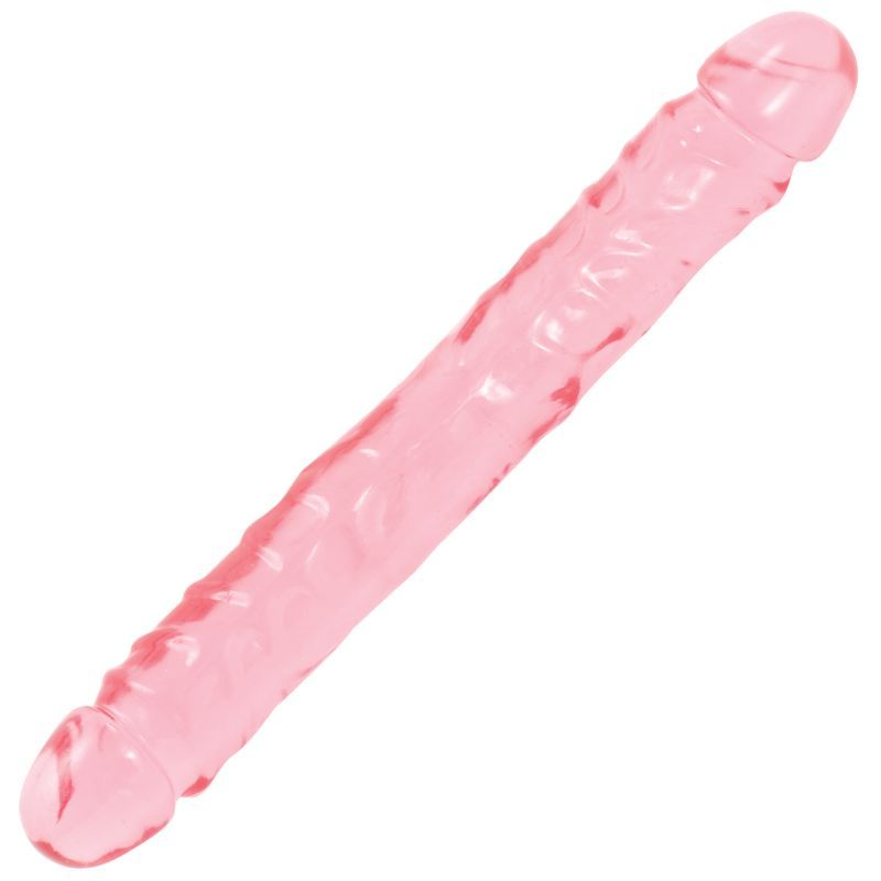 Doc Johnson 12” Jr Crystal Jellies Double Dong – Flexible Pink