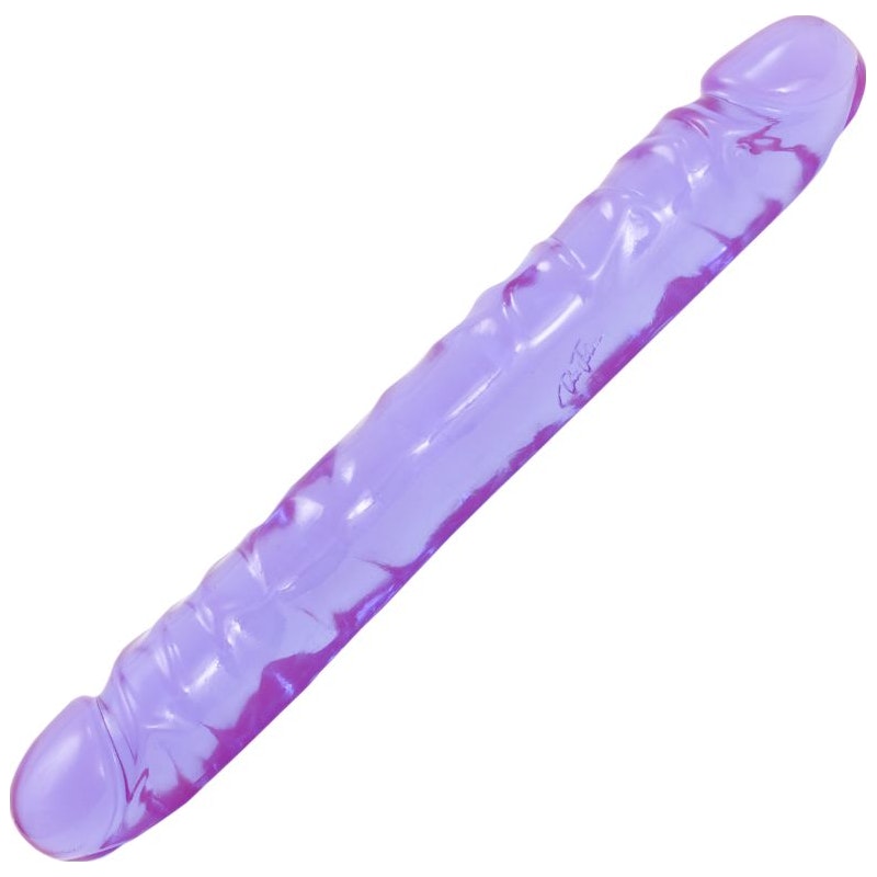 Doc Johnson 12” Jr Crystal Jellies Double Dong – Flexible Purple