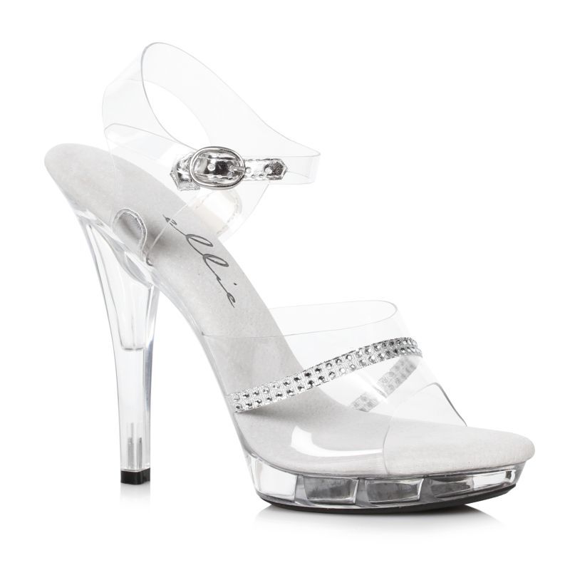 Ellie Shoes 5" Clear Rhinestone Heel – Effortless Glam Lift