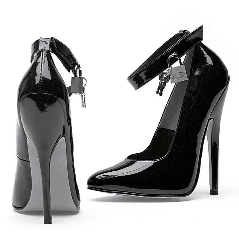 Ellie Shoes 6" Lock & Key Fetish Pumps – Padlock Ankle-Strap Drama