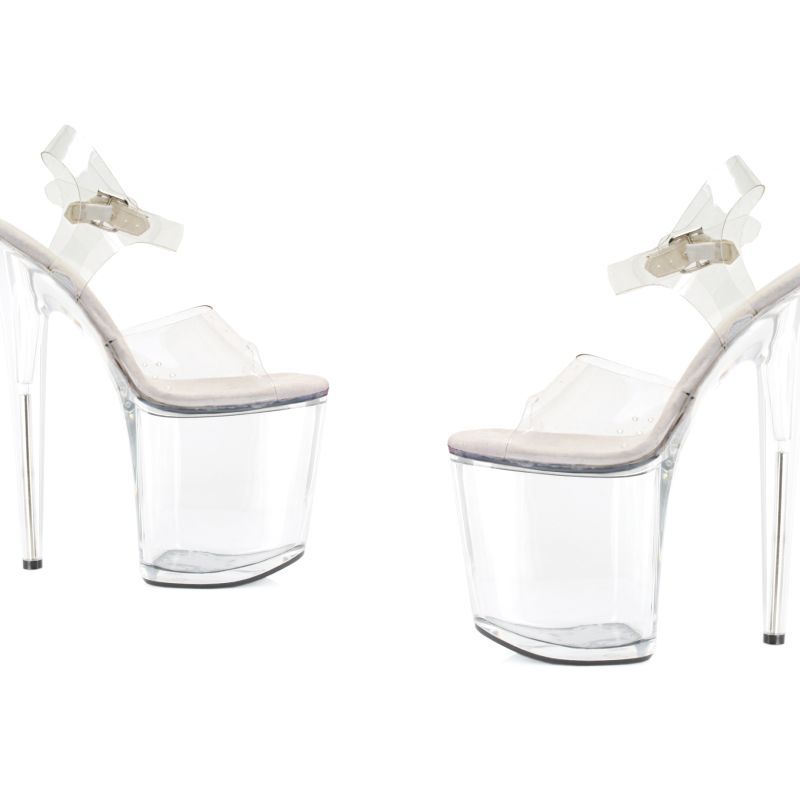 Ellie Shoes 8" Clear Platform Heels – Sky-High, Seamless Shine