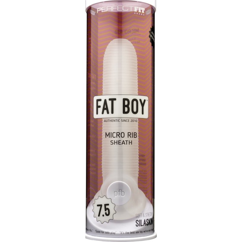 Fat Boy Micro Rib Penis Sheath 7.5 Inch Clear | The Love Shop