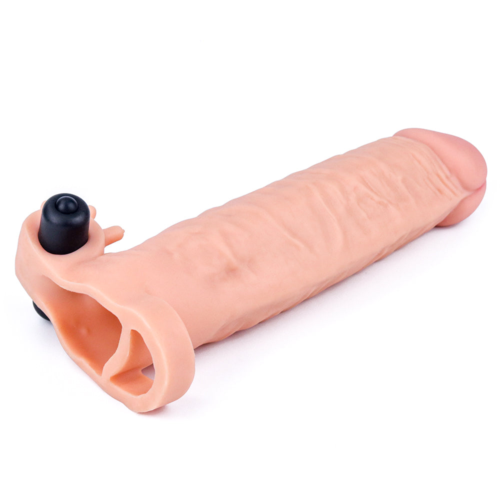 Vibrating Penis Sleeve Add 2 Inch Pleasure X Extender