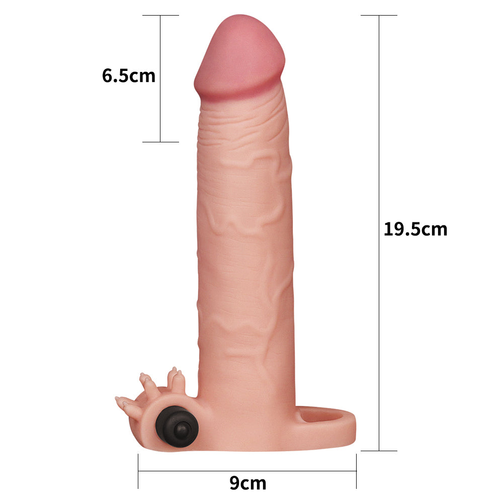 Vibrating Penis Sleeve Add 3 Inch Pleasure X Extender