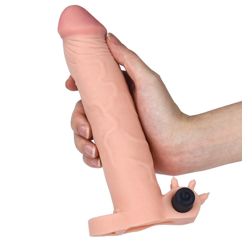 Vibrating Penis Sleeve Add 3 Inch Pleasure X Extender