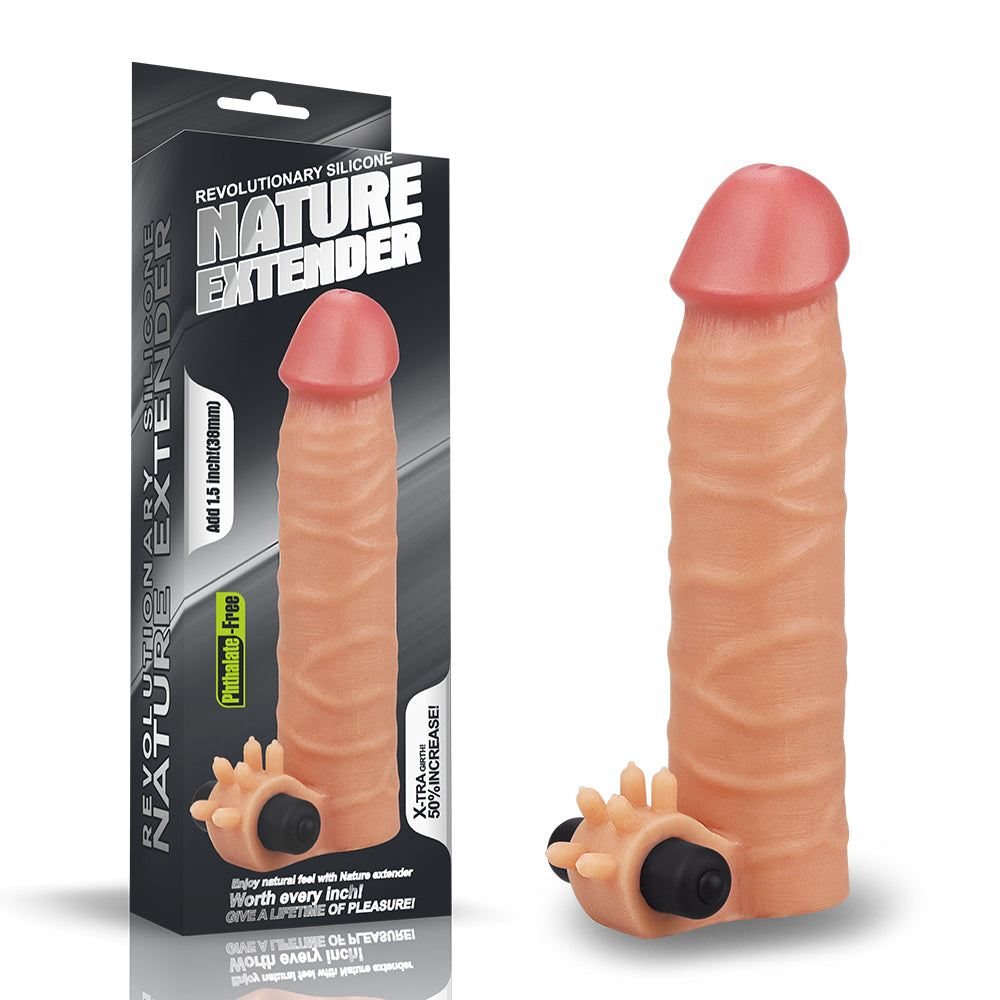 Penis Sleeve Extender Add 1.5Inch with Bullet Vibe