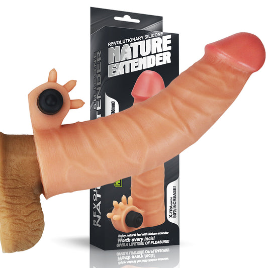 Penis Sleeve Extender Add 1.5Inch with Bullet Vibe